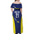 Personalized Curacao Sailboat Off Shoulder Maxi Dress Tropical Beach Sunset