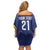 Personalized Curacao Sailboat Off Shoulder Short Dress Tropical Beach Sunset