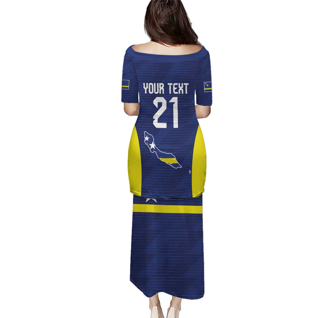 Personalized Curacao Sailboat Puletasi Tropical Beach Sunset