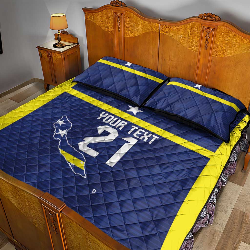 Personalized Curacao Sailboat Quilt Bed Set Tropical Beach Sunset