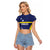 Personalized Curacao Sailboat Raglan Cropped T Shirt Tropical Beach Sunset