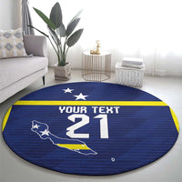 Personalized Curacao Sailboat Round Carpet Tropical Beach Sunset