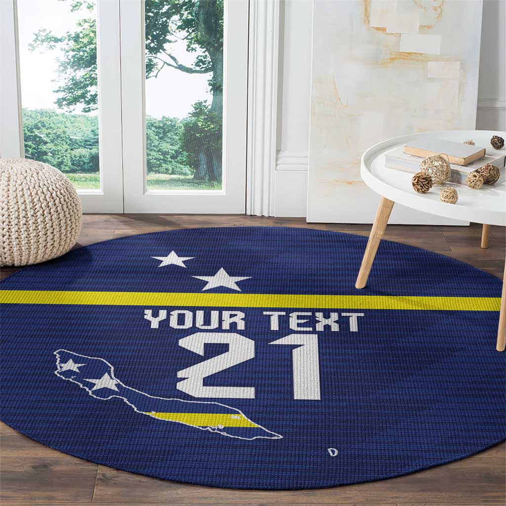 Personalized Curacao Sailboat Round Carpet Tropical Beach Sunset