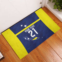 Personalized Curacao Sailboat Rubber Doormat Tropical Beach Sunset