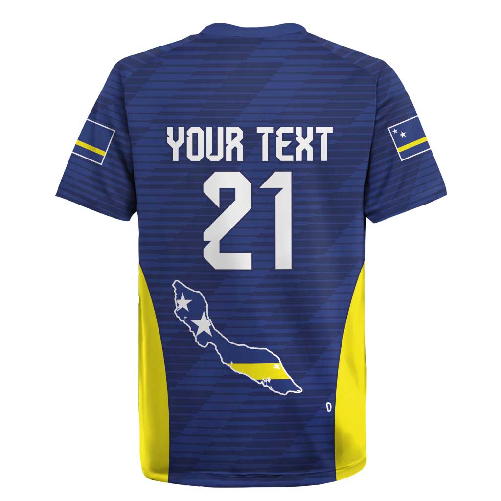 Personalized Curacao Sailboat Rugby Jersey Tropical Beach Sunset