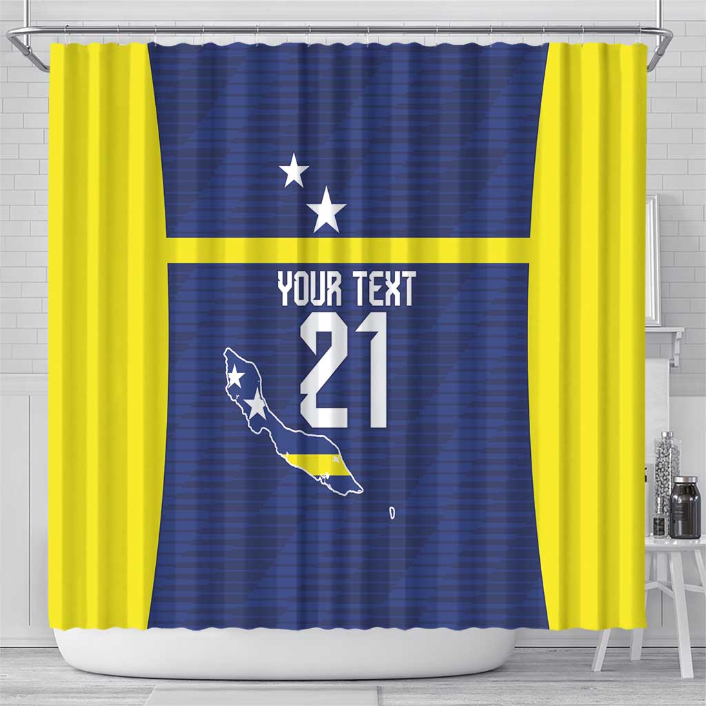Personalized Curacao Sailboat Shower Curtain Tropical Beach Sunset