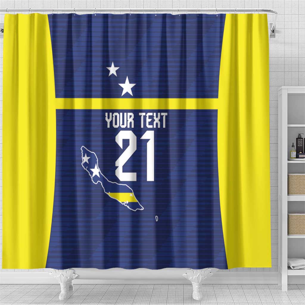 Personalized Curacao Sailboat Shower Curtain Tropical Beach Sunset