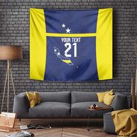 Personalized Curacao Sailboat Tapestry Tropical Beach Sunset