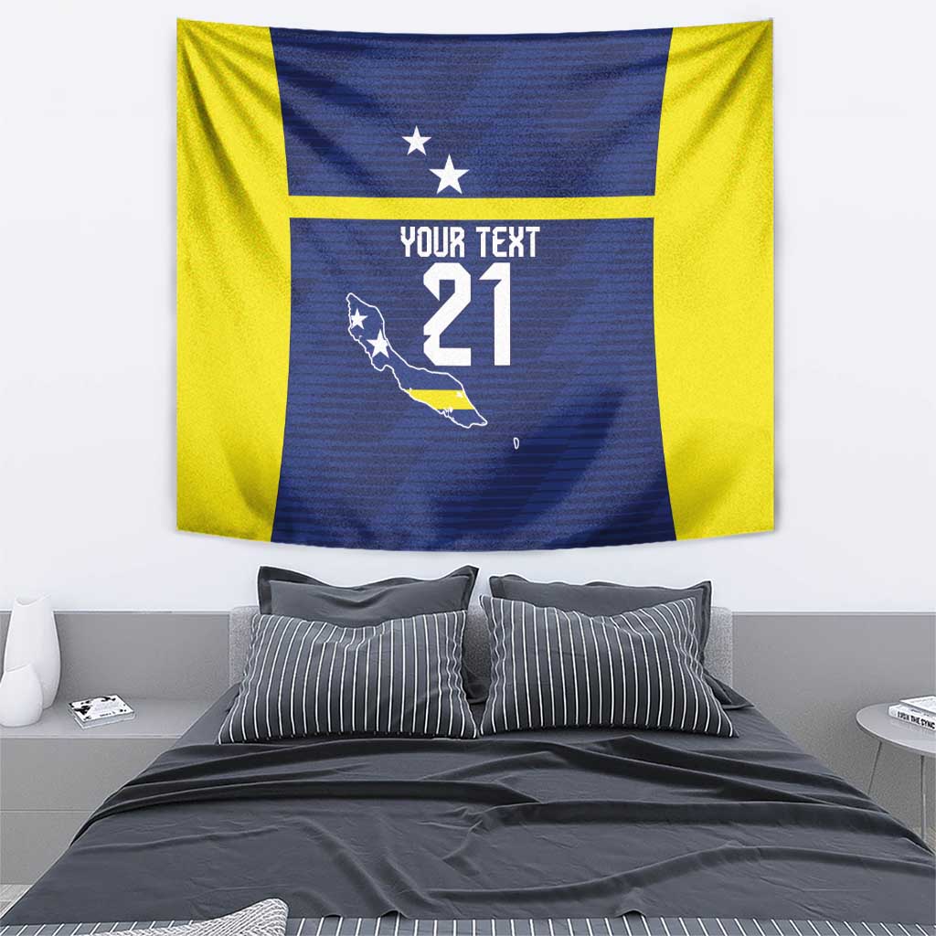 Personalized Curacao Sailboat Tapestry Tropical Beach Sunset