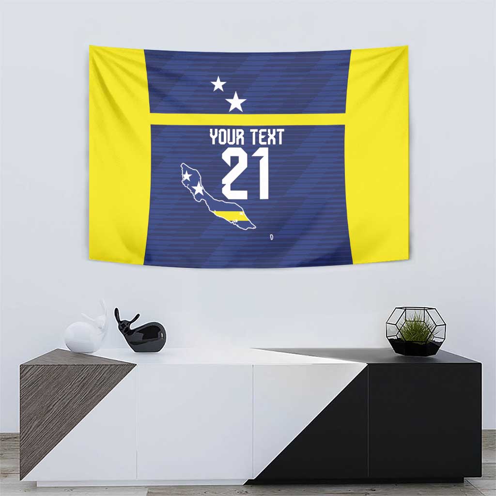 Personalized Curacao Sailboat Tapestry Tropical Beach Sunset