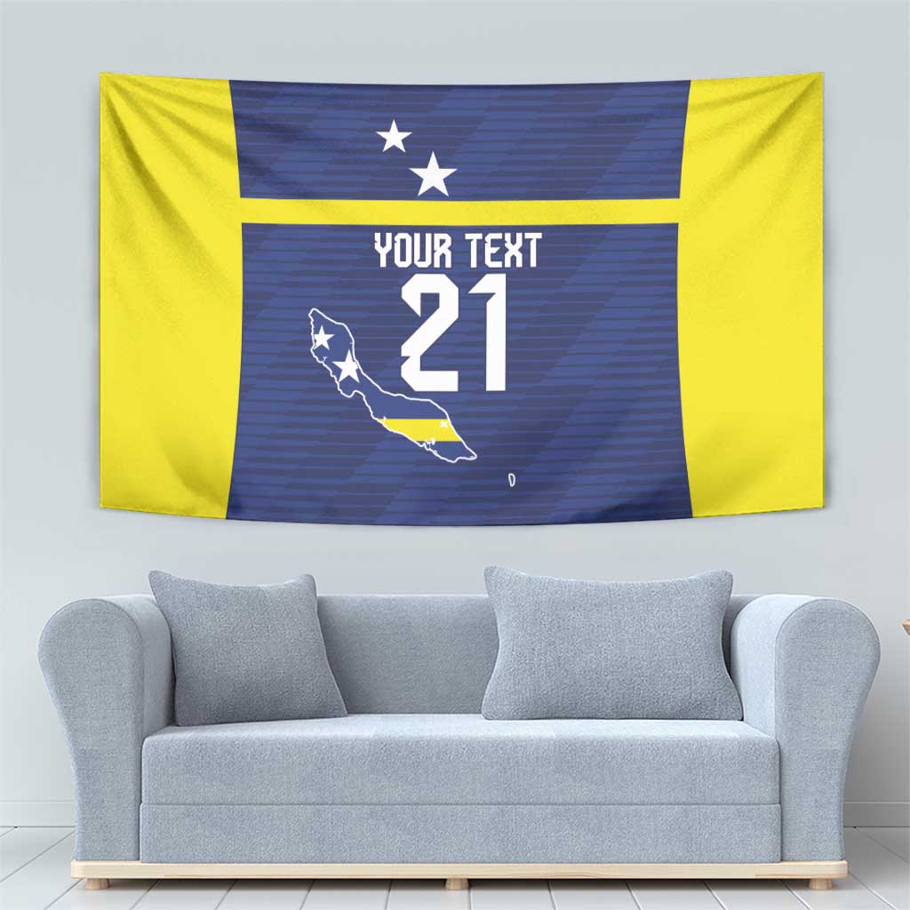 Personalized Curacao Sailboat Tapestry Tropical Beach Sunset