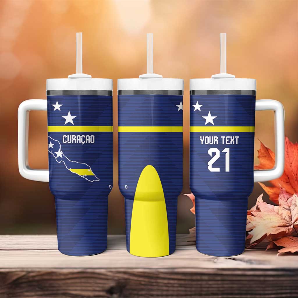 Personalized Curacao Sailboat Tumbler With Handle Tropical Beach Sunset