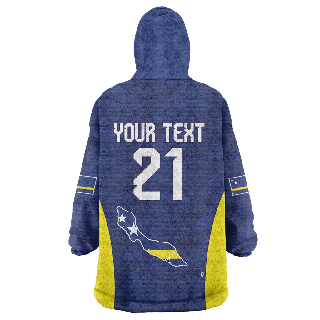 Personalized Curacao Sailboat Wearable Blanket Hoodie Tropical Beach Sunset