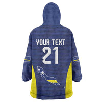 Personalized Curacao Sailboat Wearable Blanket Hoodie Tropical Beach Sunset