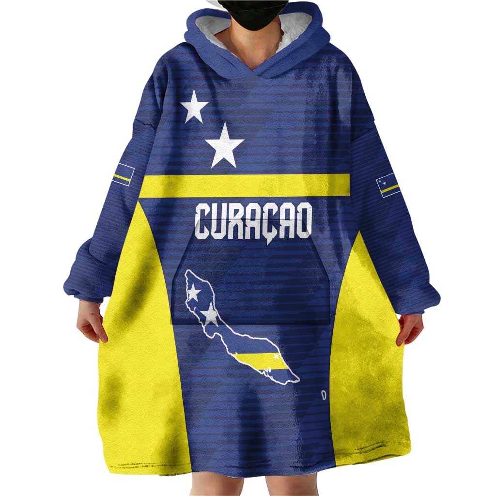 Personalized Curacao Sailboat Wearable Blanket Hoodie Tropical Beach Sunset