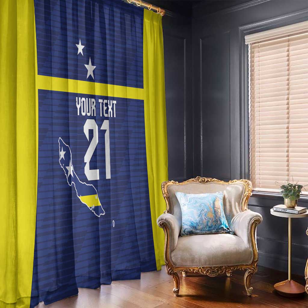 Personalized Curacao Sailboat Window Curtain Tropical Beach Sunset