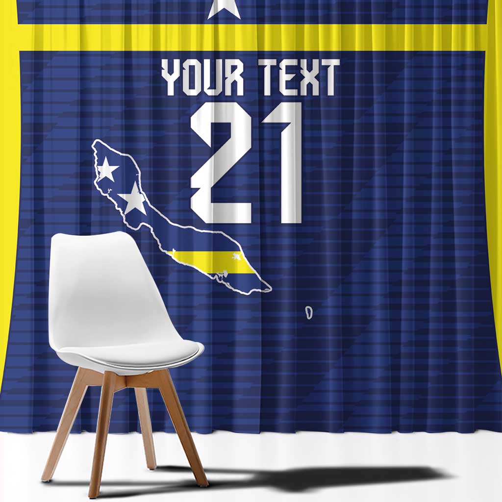 Personalized Curacao Sailboat Window Curtain Tropical Beach Sunset