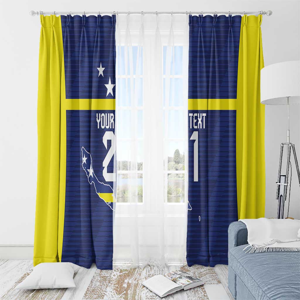 Personalized Curacao Sailboat Window Curtain Tropical Beach Sunset