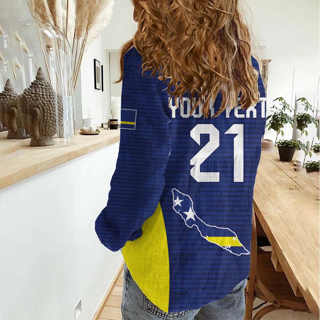 Personalized Curacao Sailboat Women Casual Shirt Tropical Beach Sunset