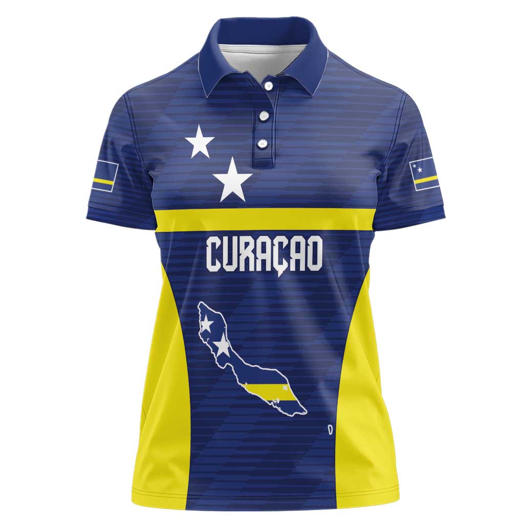 Personalized Curacao Sailboat Women Polo Shirt Tropical Beach Sunset