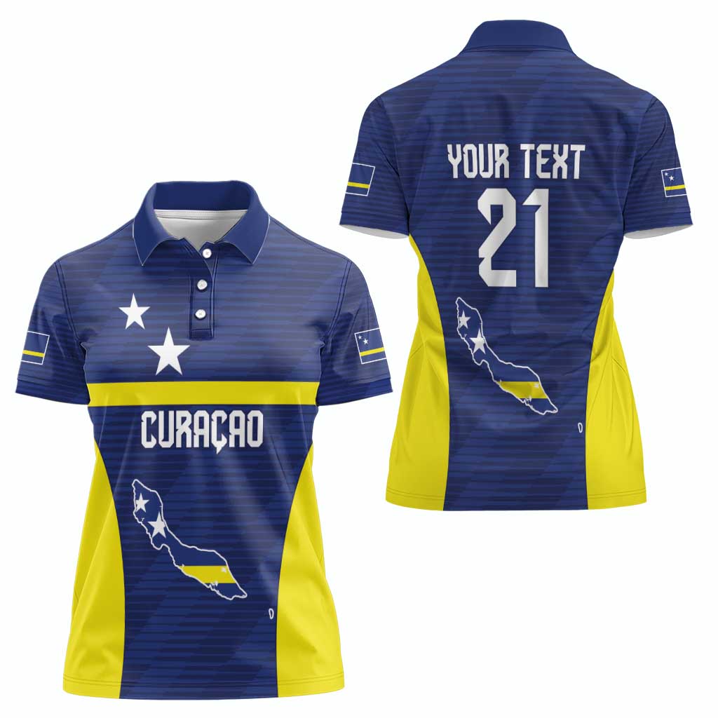 Personalized Curacao Sailboat Women Polo Shirt Tropical Beach Sunset