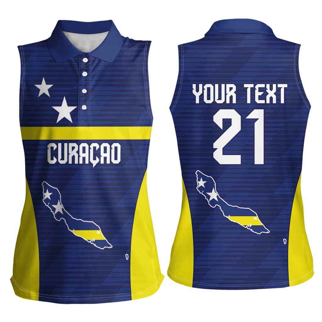 Personalized Curacao Sailboat Women Sleeveless Polo Shirt Tropical Beach Sunset