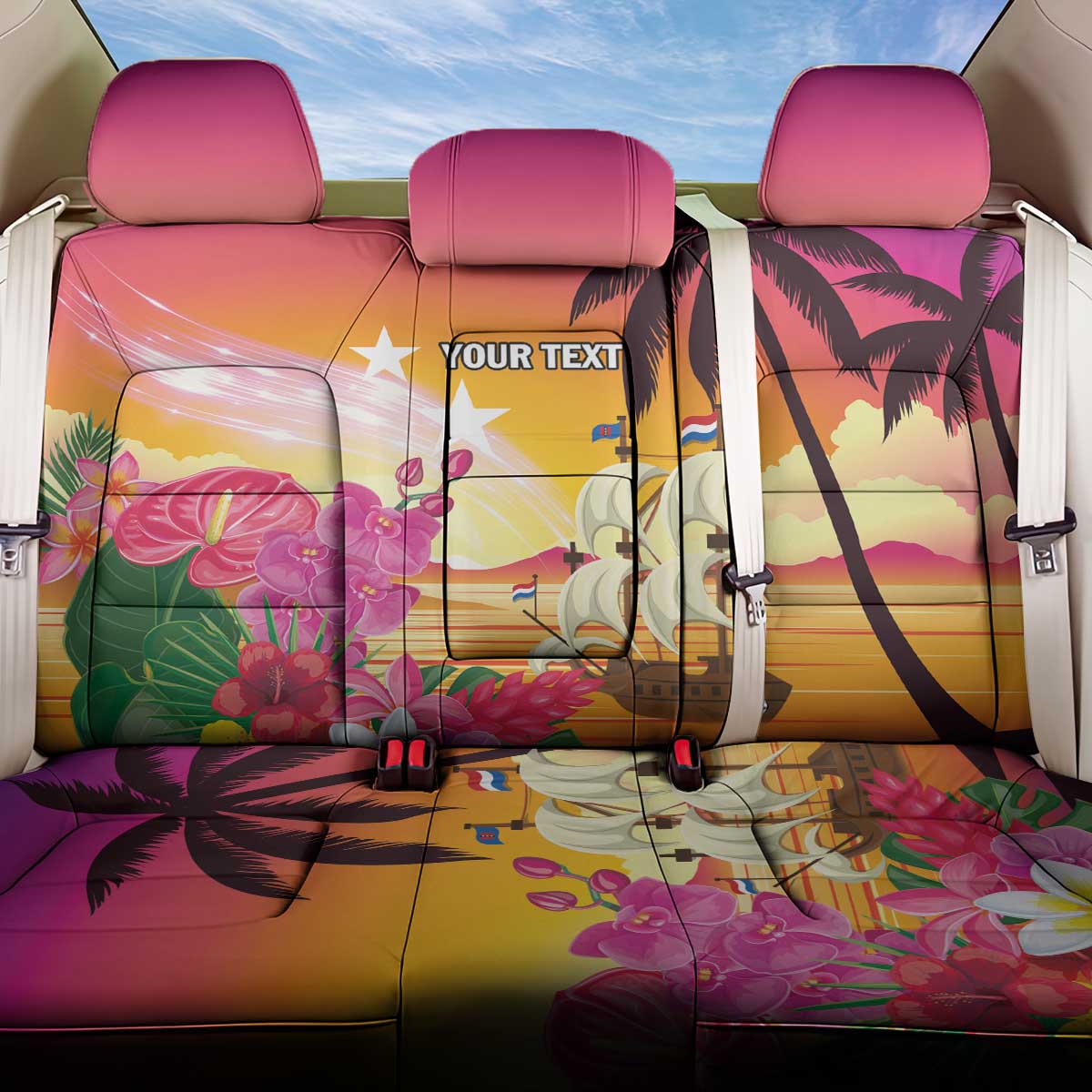 Curacao Football Custom Back Car Seat Cover Come On La Familia Azul