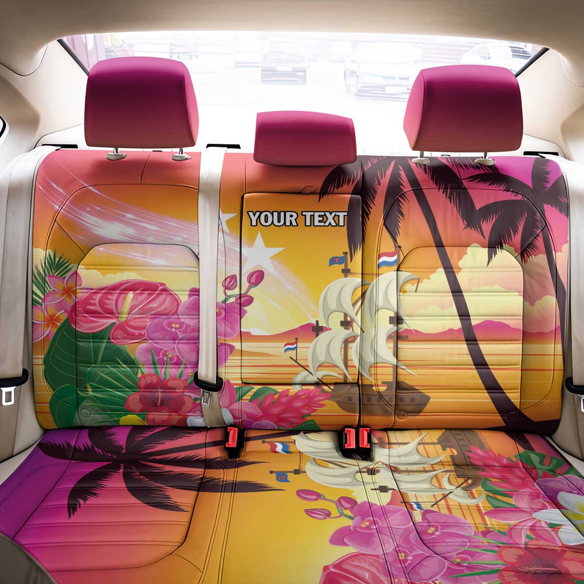 Curacao Football Custom Back Car Seat Cover Come On La Familia Azul