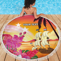 Curacao Football Custom Beach Blanket Come On La Familia Azul