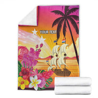 Curacao Football Custom Blanket Come On La Familia Azul