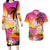 Curacao Football Custom Couples Matching Long Sleeve Bodycon Dress and Hawaiian Shirt Come On La Familia Azul