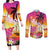 Curacao Football Custom Couples Matching Long Sleeve Bodycon Dress and Long Sleeve Button Shirt Come On La Familia Azul