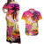 Curacao Football Custom Couples Matching Off Shoulder Maxi Dress and Hawaiian Shirt Come On La Familia Azul