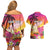 Curacao Football Custom Couples Matching Off Shoulder Short Dress and Hawaiian Shirt Come On La Familia Azul