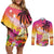 Curacao Football Custom Couples Matching Off Shoulder Short Dress and Long Sleeve Button Shirt Come On La Familia Azul