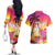 Curacao Football Custom Couples Matching Off The Shoulder Long Sleeve Dress and Hawaiian Shirt Come On La Familia Azul