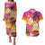 Curacao Football Custom Couples Matching Puletasi and Hawaiian Shirt Come On La Familia Azul