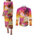 Curacao Football Custom Couples Matching Puletasi and Long Sleeve Button Shirt Come On La Familia Azul