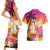 Curacao Football Custom Couples Matching Short Sleeve Bodycon Dress and Hawaiian Shirt Come On La Familia Azul