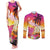Curacao Football Custom Couples Matching Tank Maxi Dress and Long Sleeve Button Shirt Come On La Familia Azul