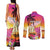 Curacao Football Custom Couples Matching Tank Maxi Dress and Long Sleeve Button Shirt Come On La Familia Azul