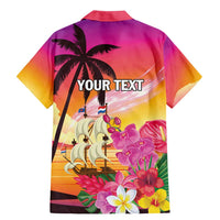 Curacao Football Custom Family Matching Mermaid Dress and Hawaiian Shirt Come On La Familia Azul
