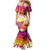 Curacao Football Custom Family Matching Mermaid Dress and Hawaiian Shirt Come On La Familia Azul