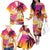 Curacao Football Custom Family Matching Off The Shoulder Long Sleeve Dress and Hawaiian Shirt Come On La Familia Azul