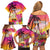 Curacao Football Custom Family Matching Off Shoulder Short Dress and Hawaiian Shirt Come On La Familia Azul