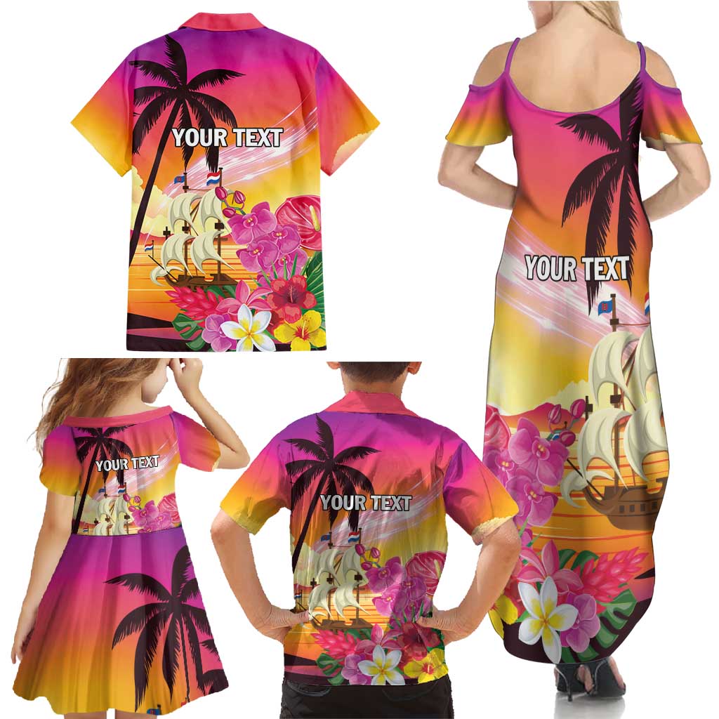 Curacao Football Custom Family Matching Summer Maxi Dress and Hawaiian Shirt Come On La Familia Azul