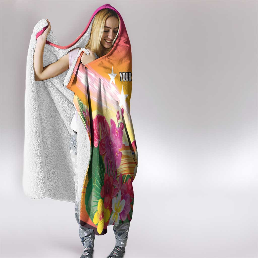 Curacao Football Custom Hooded Blanket Come On La Familia Azul