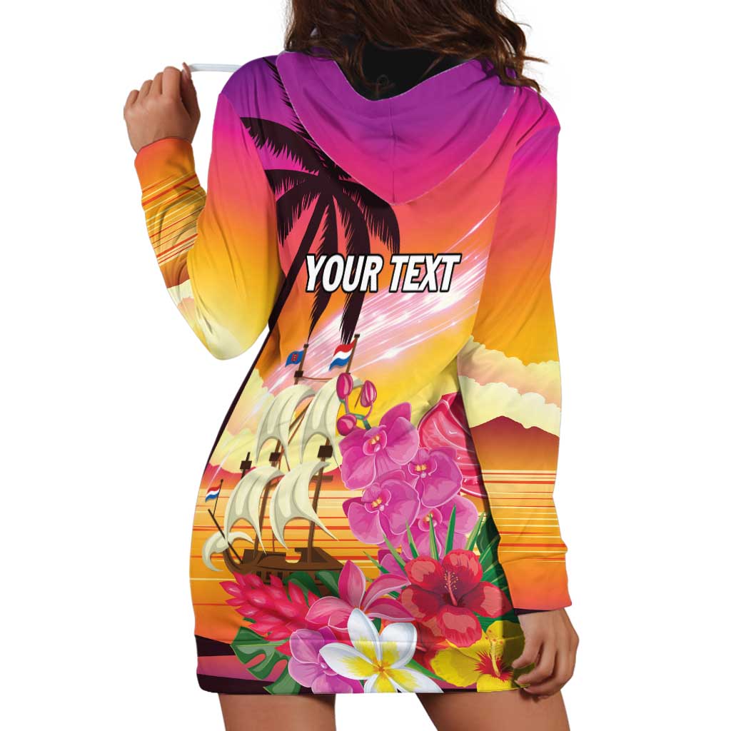 Curacao Football Custom Hoodie Dress Come On La Familia Azul