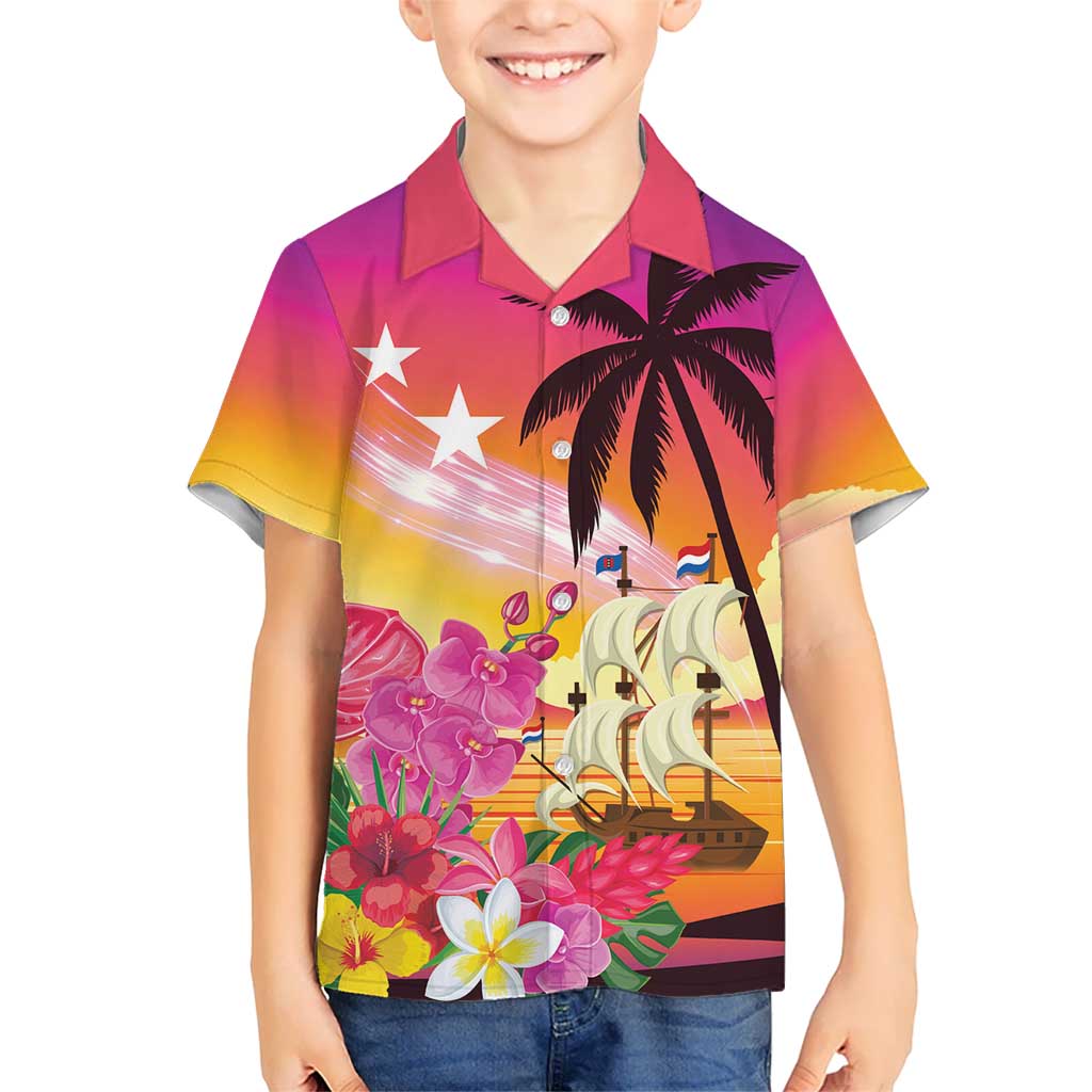 Curacao Football Custom Kid Hawaiian Shirt Come On La Familia Azul