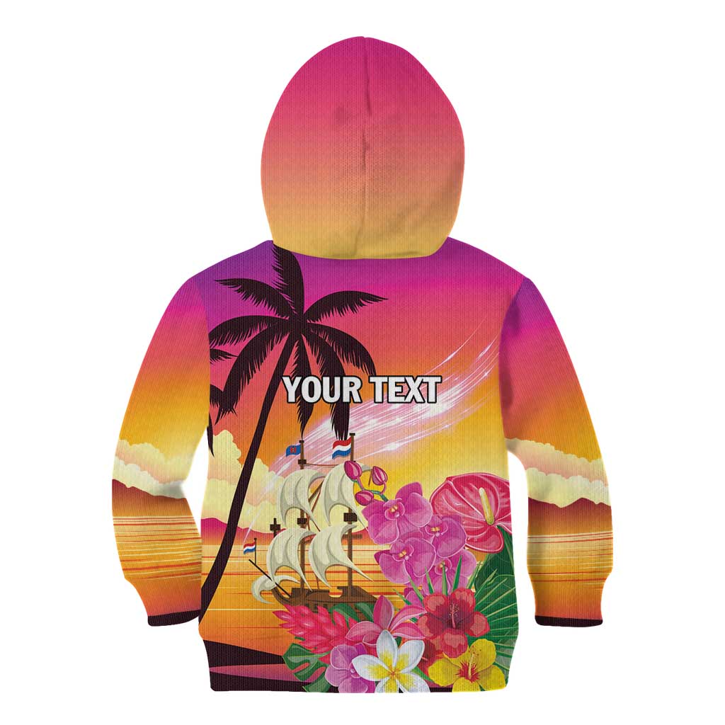 Curacao Football Custom Kid Hoodie Come On La Familia Azul